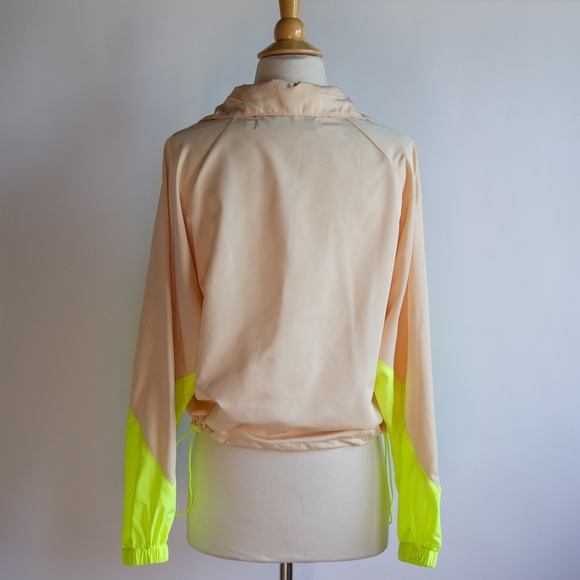 Code x Mode Funnel Neck Windbreaker Half Zip Drawstring Jacket in Nude & Neon - Picture 7 of 11